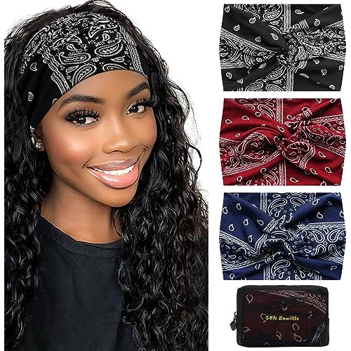 Spl Remille Wide Boho Headbands For Women Extra Large Fwbwk