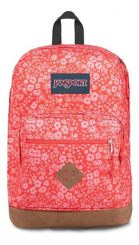 Mochila Jansport City View Flowers Laranja 31 Litros