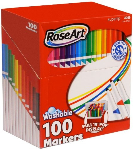 Roseart Supertip Surtido Color Washable Markers 100- Paquete