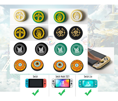 02 Unid Grip Loz Nintendo Switch Lite Oled Joycon Protectors