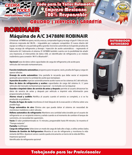 Imagen 5 de 5 de Robinair 34788ni Maquina De Reciclado De Aire Acondicionado