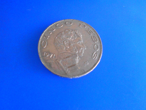 Moneda 5 Pesos Mexicanos - Año 1971