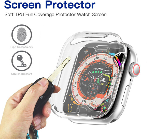 USTIYA 2x Funda Para Apple Watch Series 10 42mm Case Protector Tpu Carasa Negro+Transparente Cover