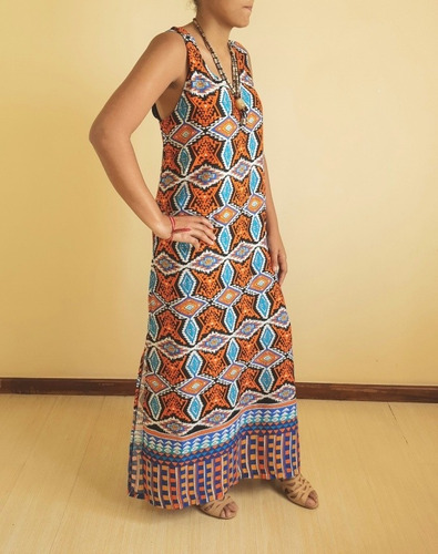 Imagem 4 de 5 de Vestido Feminino Tecido Longo Hilde