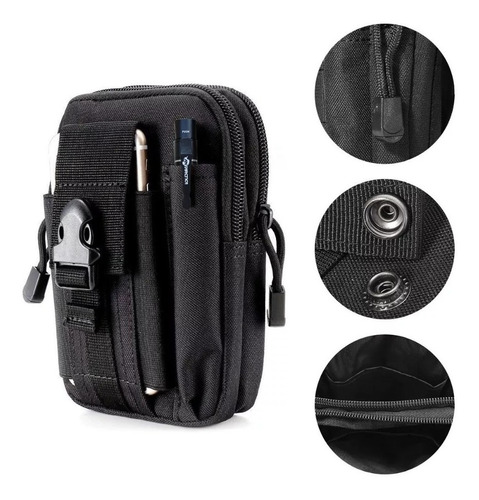 Bolsa Celular Tactica Sistema Molle Mayoreo 10pz  Negras