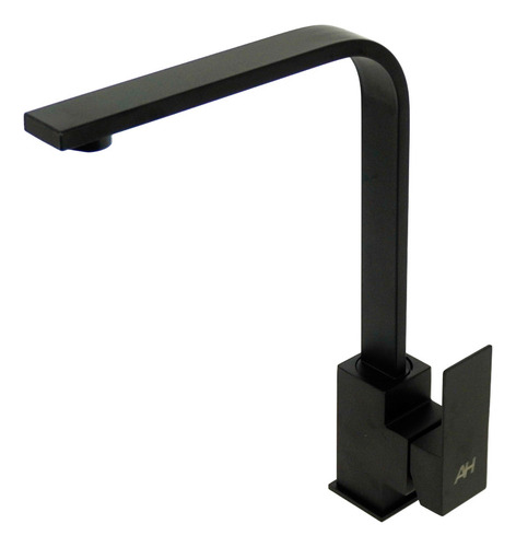 Griferia Cocina Monocomando Canilla Curvo Ah Home Ah01s Acabado Mate Color Negro