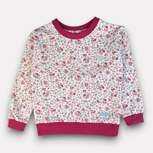Buzo De Friza Estampado De Flores Para Niña Talle 4 Al 14