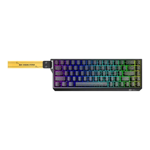 Teclado Sem Fio Gamer Magnético Rapid Trigger 0,01mm 8000hz Rgb Fire Phoenix Bk-x68 Preto Black Contour