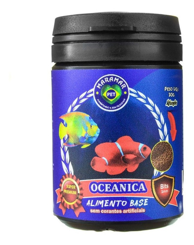 Ração Oceanica Bits 1mm Maramar 30g Para Peixes Marinhos