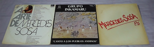 3 Vinil Mercedes Sosa/ Grupo Inkamaru- Promoção- Promoç- Ler