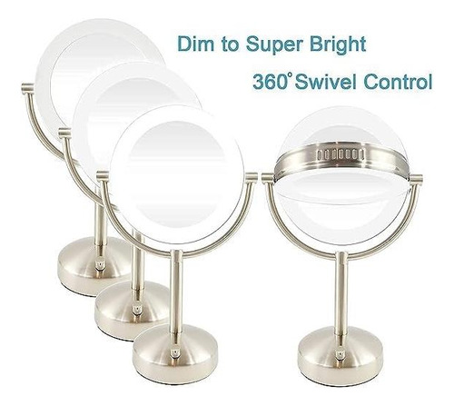 Espejo De Maquillaje Led Led De Mesa, Adaptador De Ca, De