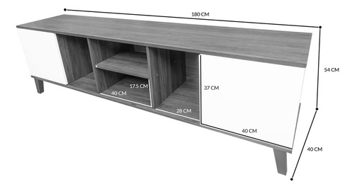 Mesa De Tv Moderno Bossa Galt Café Color Marrón
