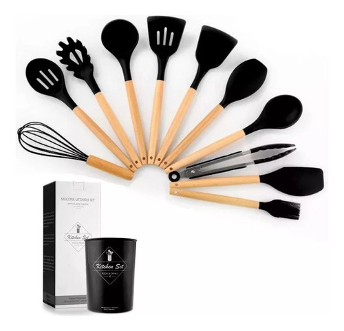 Juego Utensilios De Cocina Silicona Antiadherentes 12 Pcs 