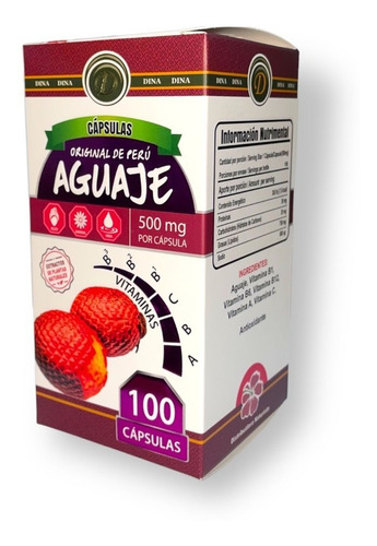 Aguaje Original Del Peru 100 Capsulas De 500 Mg
