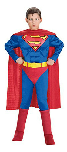 Super Dc Heroes Deluxe Muscle Chest Superman Costume, L, Roj