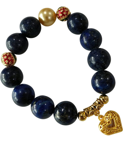 Pulsera Heavcz Tvcz Con Piedras Preciosas Azules Y Lapislázu