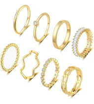 Comprar Anillos De Oro Para Mujer No Se Deslustra 8 Anillos Apilable