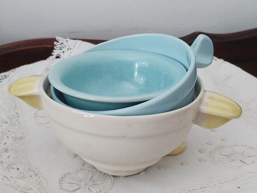 Antigua Taza Y Un Bowl Infantil