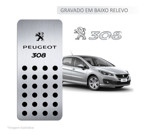 Descanso De Pé Aço Inox Premium Peugeot 308