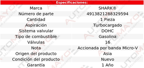 1-bomba Agua Shark Nissan Sentra 1.6l 4 Cil Turbo 17-20