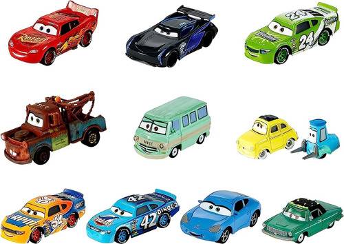 Kit 10 Cars Disney Pixar Vehiculos Licencia Oficial Nuevos