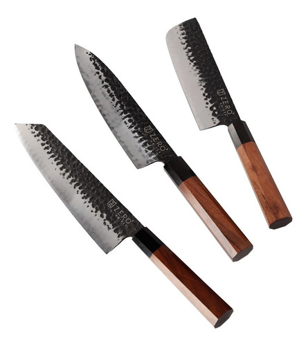 Set 5 Cuchillos - Zero Knives - Aus 10 Wooden Set