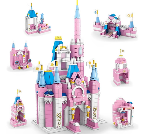 Kit 1000 Peças Bloco Montar Bloxi Castelo Princesa 6 Em 1
