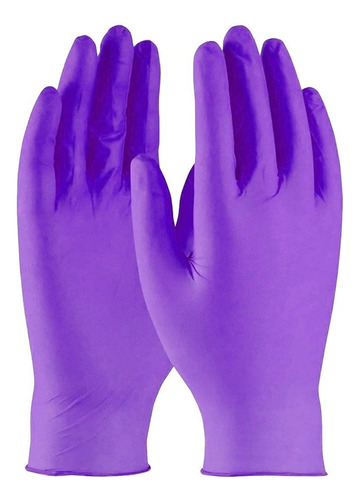 Guantes De Nitrilo Descartables Violeta 50 Pares Talle L 