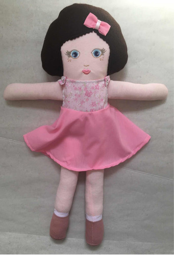 Romántica Muñeca De Apego Artesanal - 50 Cm Rositas Rococó