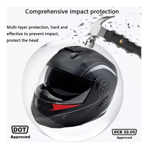 Casco De Moto Modular Integrado,con Bluetooth