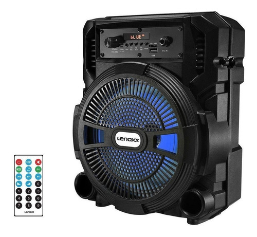 Imagem 2 de 4 de Alto-falante Lenoxx CA80 portátil com bluetooth preto 110V/220V