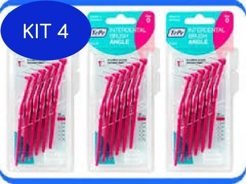 Kit 4 Escova Interdental Tepe Angle  0,4mm Rosa