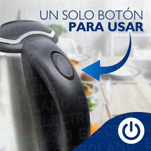 Imagen 6 de 10 de Jarra Pava Eléctrica Acero 2l Corte Automático Infusiones