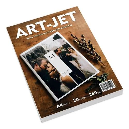 Papel fotográfico A4 glossy Art-Jet 240g doble faz 20 hojas impresión color