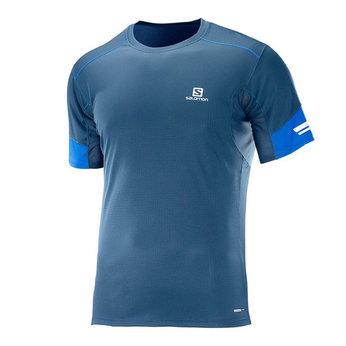 Remera Salomon Agile Ss Hombre Azul