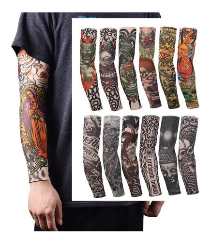 Atacado 12 Pares De Manguito 24 Mangas Tatuagem Falsa