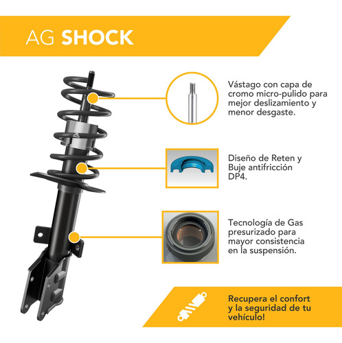 Imagen 2 de 5 de Kit X4 Amortiguadores Ag Jetta A4 Beetle Golf Leon 99-2016