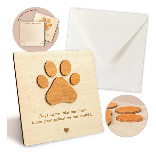 Wood Pet Sympathy Cards For Dog - Dog Sympathy Card For Pet