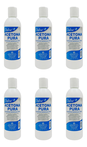 Acetona Pura Para Uñas De 250 Ml Pack De 6 Piezas