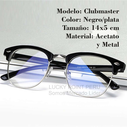 Lentes Monturas Modelo Clubmaster Hombre Mujer Optica