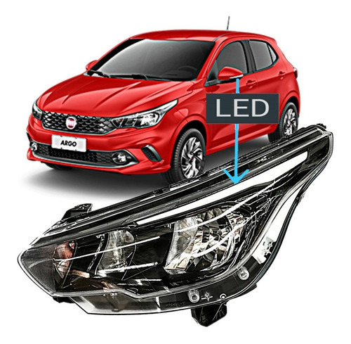 Imagen 3 de 9 de Optica Para Fiat Argo Cronos Precision 1.8 Led Original Izq