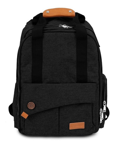 Mochila Maternal Carestino Roma Negro Melange Completo