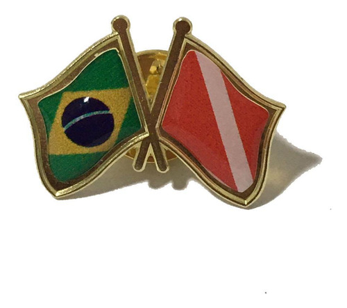 Pin Da Bandeira Do Brasil X Mergulho