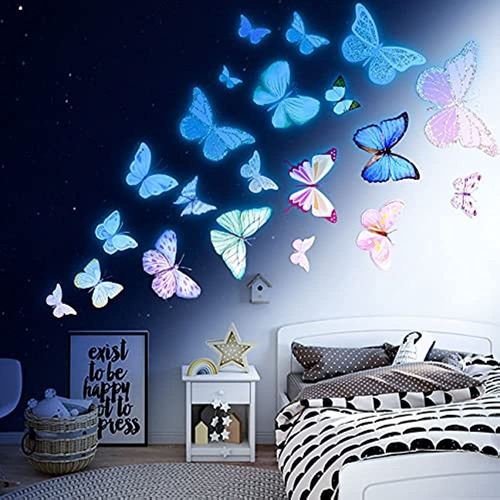 Pegatinas De Decoración De Pared De Mariposa Brillante, 58 P