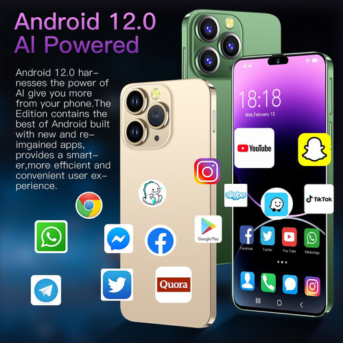 2024\ Smartphone I14 Pro Max Android De 8 Gb+256 Gb De 6,7 P