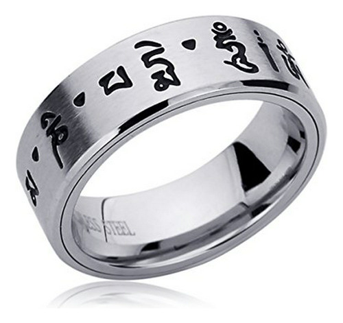 8mm Acero Inoxidable Hombres Mujeres Spinner Wedding Band An