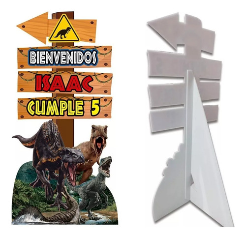 Figura Coroplast Letrero Bienvenida 1m Dinosaurios