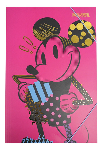 Carpeta Oficio Diseño Minnie Mickey Con Elastico 23x34cm 