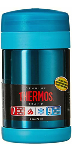 Thermos - Food Jar With Folding Spoon, 16 Oz, Blue