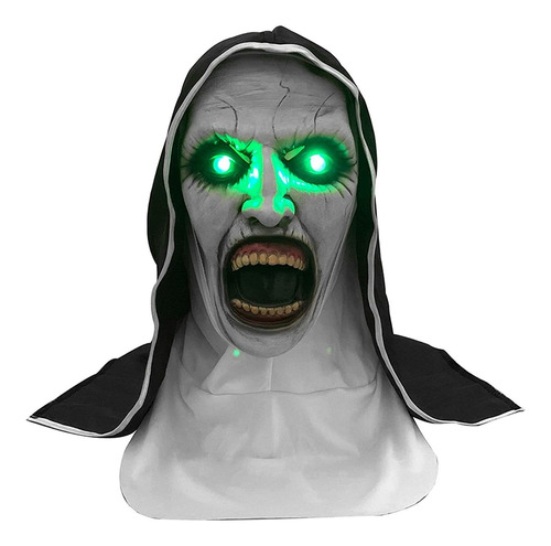 Led The Nun Scary Mask, Halloween Eye Light Up Latex Ma...
